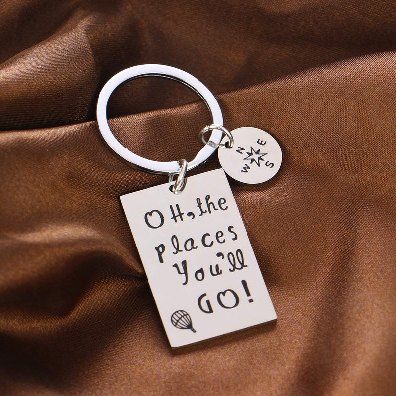 YEEQIN Graduation Gift Oh The Places You Will Go Keychain Inspirational Gifts For Graduates (Keychain) - Image 3